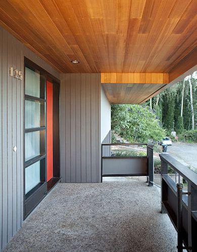 modern house with red door